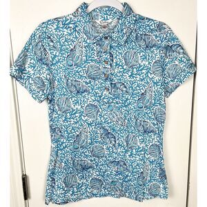 Vintage Lilly Pulitzer Blue and White Short Sleeve